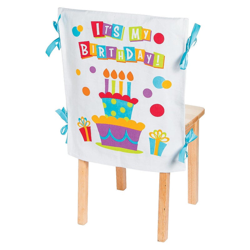 Fun Express It's My Birthday! Chair Cover - Great for Children's Birthday Parties - 1 Piece - Image 1